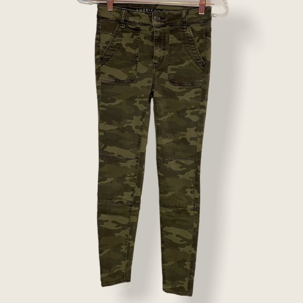 AE high rise skinny cargo jeans size 0